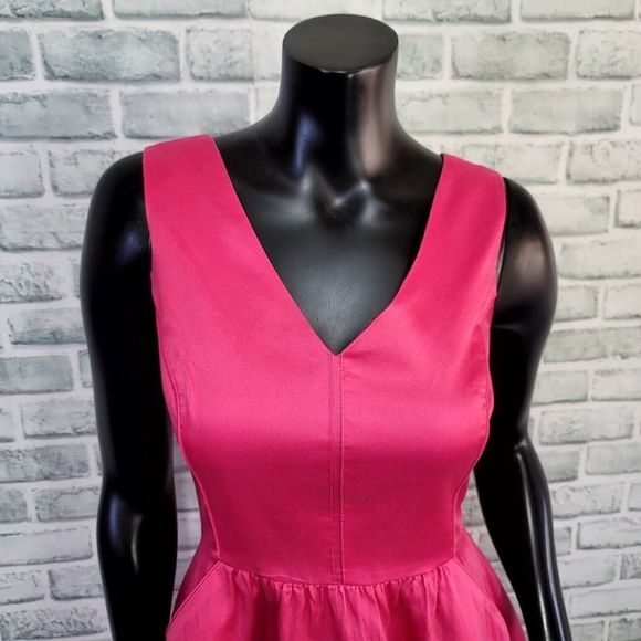 Vineyard Vines Kentucky Derby Womens 0 Hot Pink Fit and Flare Sleeveless Dress - Picture 2 of 9